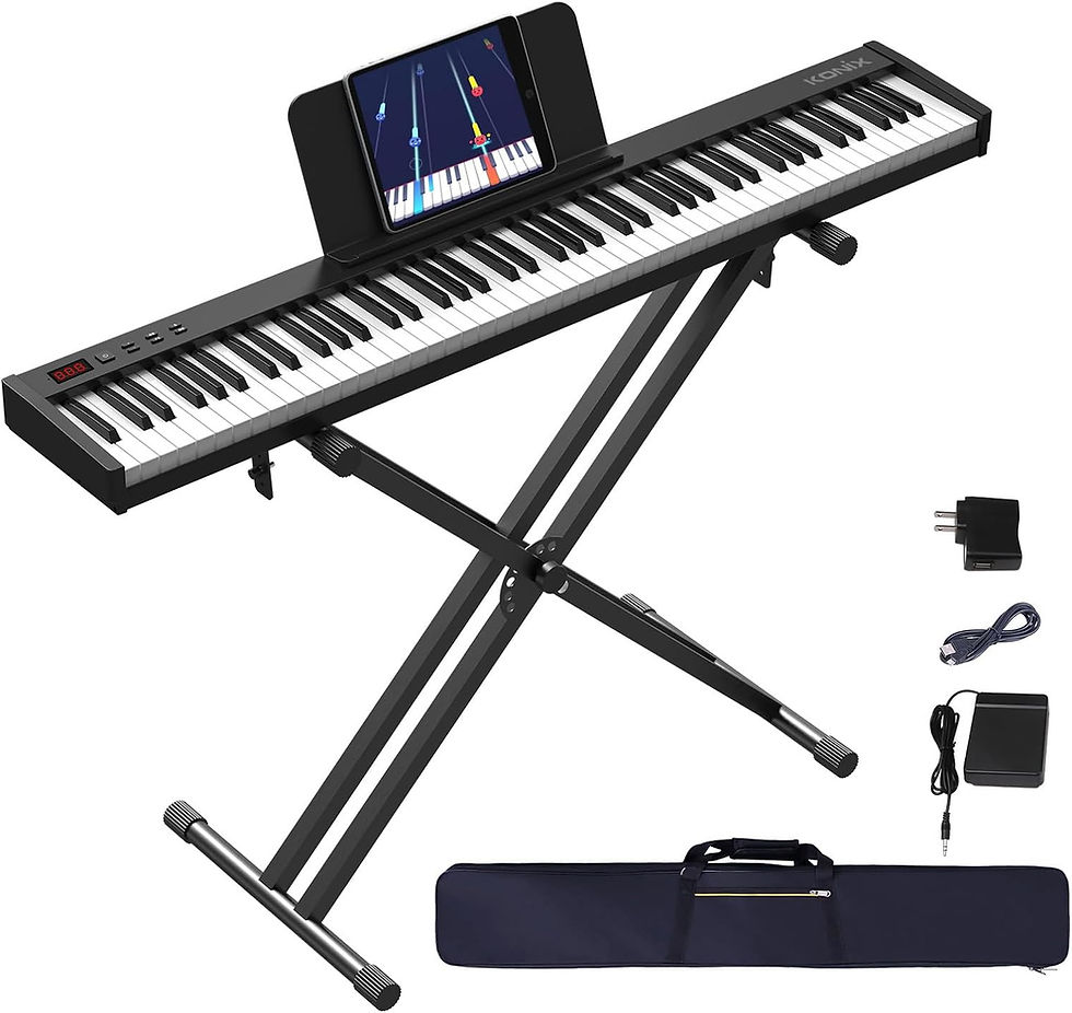 Thumbnail: KONIX 88 Key Semi Weighted Keyboard Piano, Full Size Digital Piano with Double 