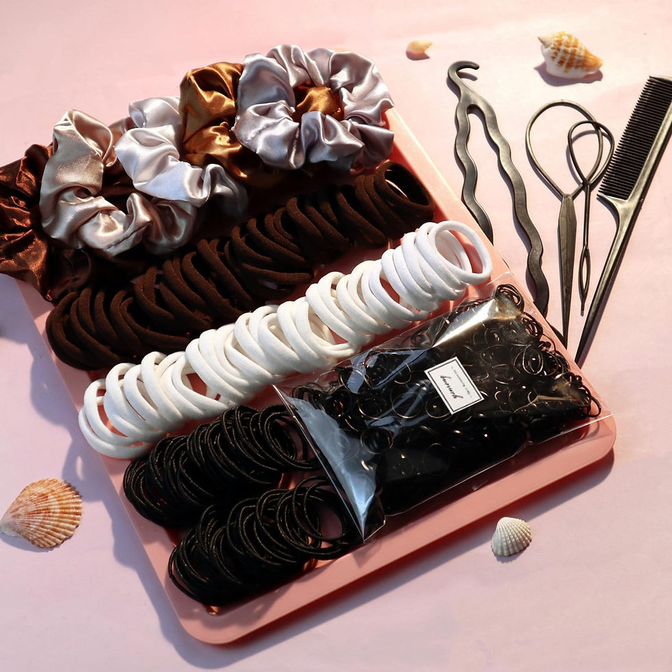 Thumbnail: YANRONG 755PCS Hair Accessories for Woman Set Seamless Ponytail Holders Variety