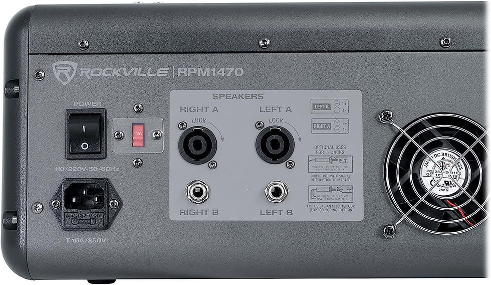 Thumbnail: Rockville RPM1470 14 Channel 6000w Powered Mixer w/USB, Effects/14 XDR2 Mic Pre
