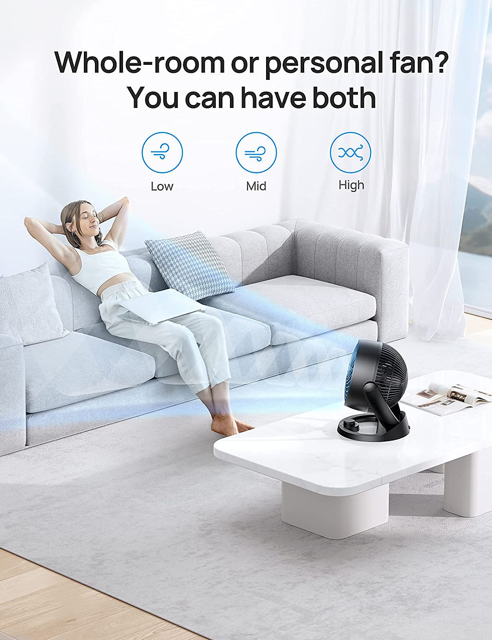 Thumbnail: Dreo Fan for Bedroom, 2023 New Desk Air Circulator Fan for Whole Room, 9 Inch, 