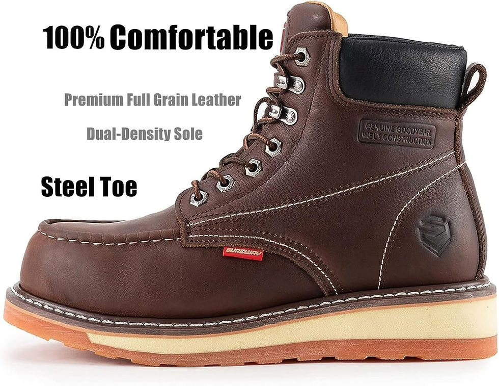 Thumbnail: SUREWAY Mens Heavy Duty Soft/Composite/Steel Toe Work Boots for Men-Comfortable