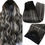 Thumbnail: Full Shine Black Clip in Hair Extensions Real Human Hair Clip in Hair Extension