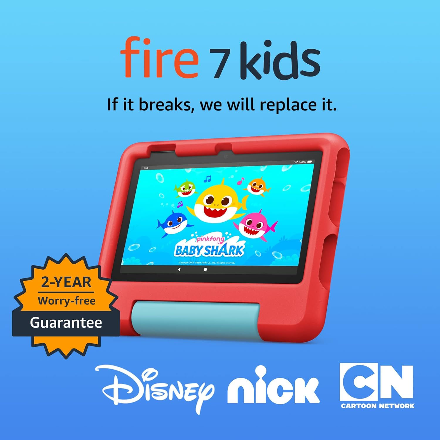 Amazon Fire 7 Kids tablet (newest model) ages 3-7. Top-selling 7" kids tablet o