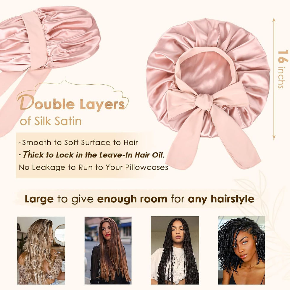 Thumbnail: YANIBEST Satin Bonnet Silk Bonnet for Sleeping Double Layer Satin Lined Hair Bo