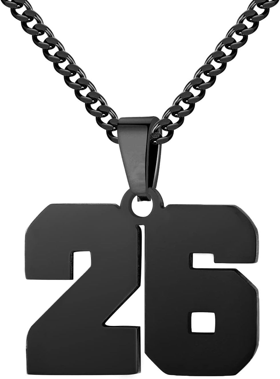 Thumbnail: Athletes Jersey Number Necklace 0-99 for Men - Stainless Steel Chain 22+2 Inch 
