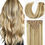Thumbnail: Caliee Hair Extensions Clip in Human Hair Caramel Blonde Seamless Clip in Hair 