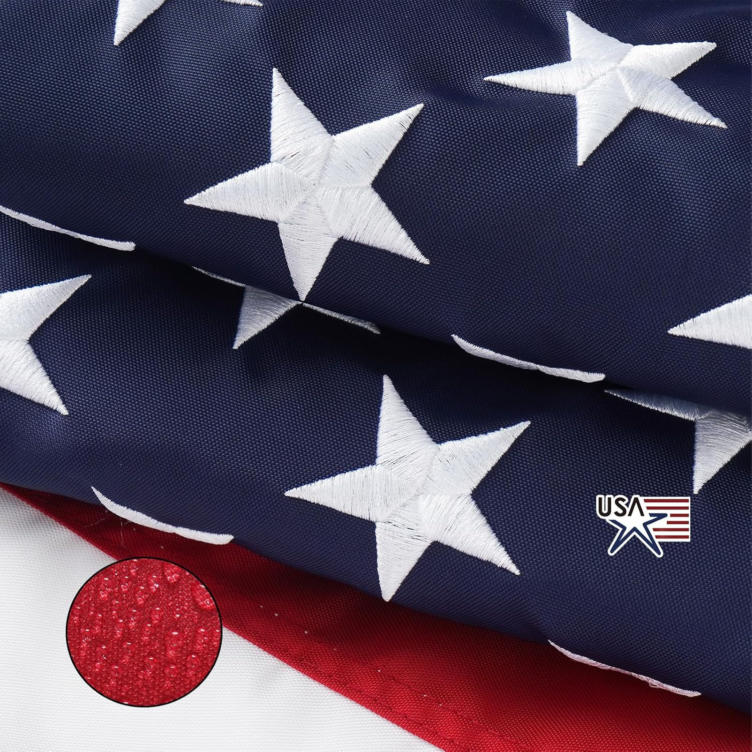 SYII American Flag 3x5 Ft TearProof Series for Outside, Heavy Duty Tough Spun A
