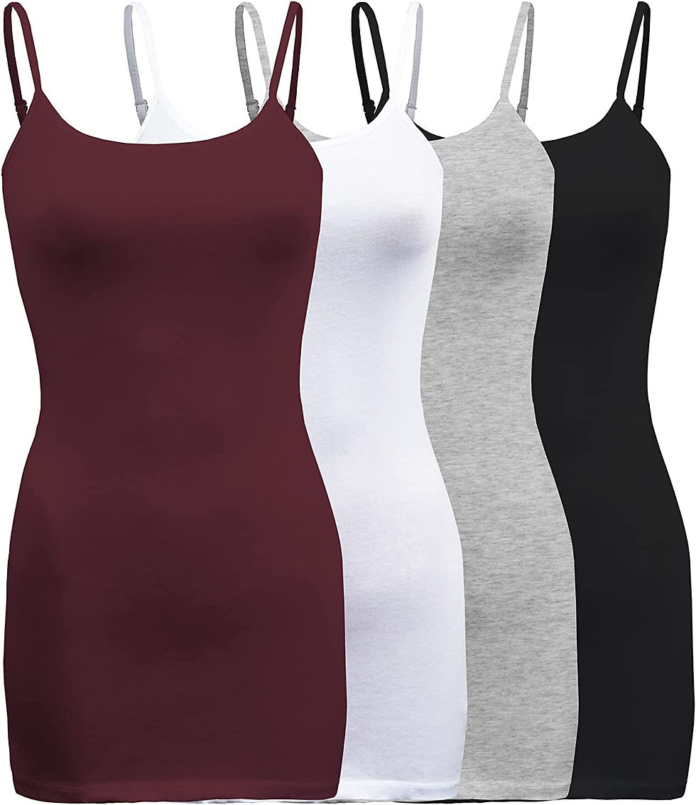 Thumbnail: ShezPretty 4 Pack - Women's Basic Cami with Adjustable Spaghetti Straps Tank Top