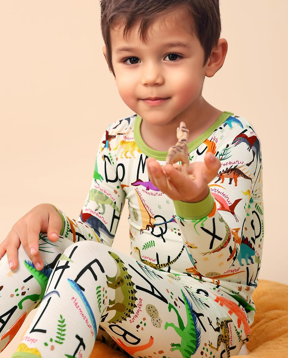 Thumbnail: Bamboo Viscose Toddler Pajamas Boys Girls Baby Animal Pjs Sets 12M-8Y Kids 2pcs