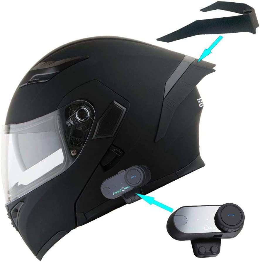 Thumbnail: 1Storm Motorcycle Modular Full Face Helmet Flip up Dual Visor: HB89 and Motorcy