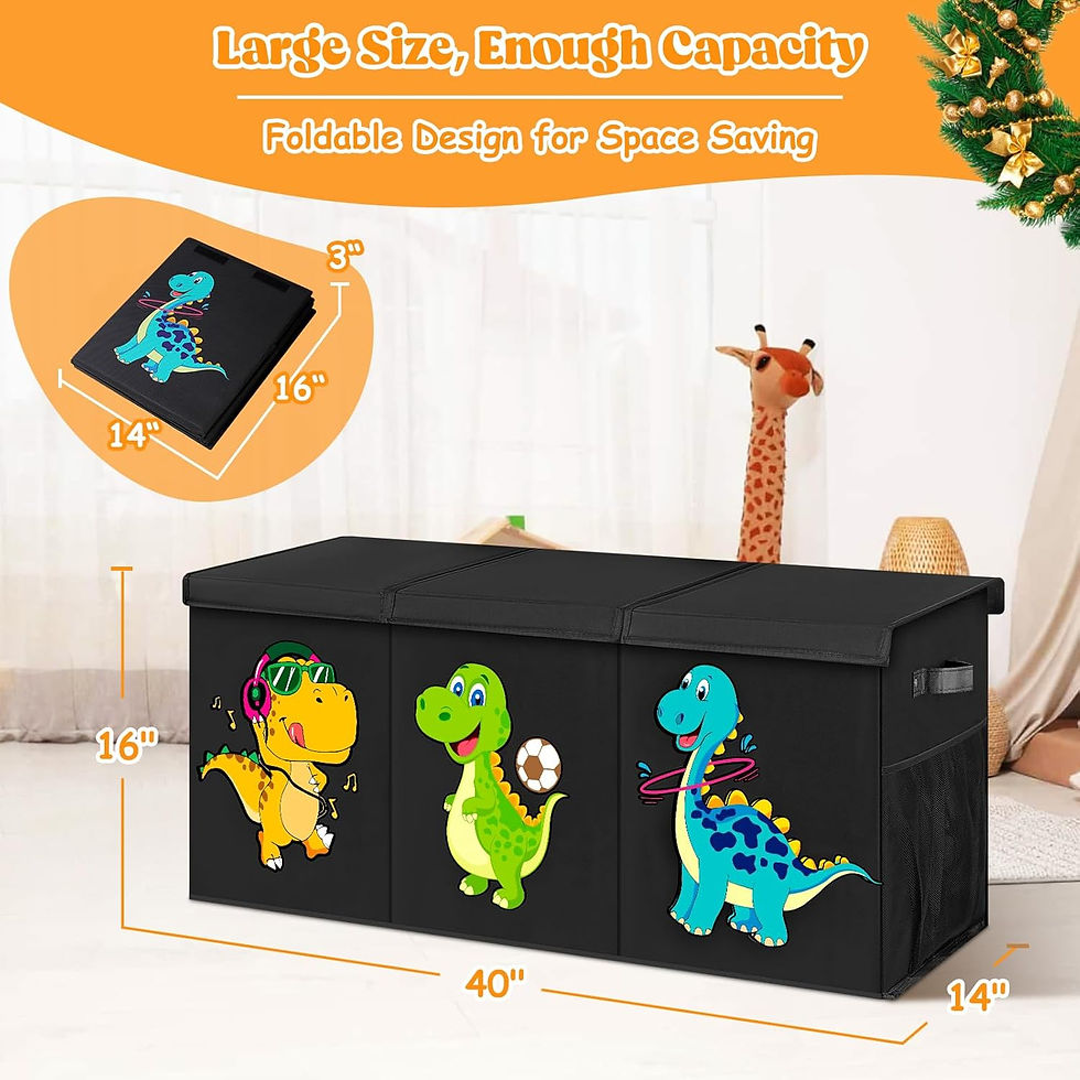 Thumbnail: Extra Large Toy Box, Collapsible Toddlers Toy Chest Kids Storage Organizer, Din