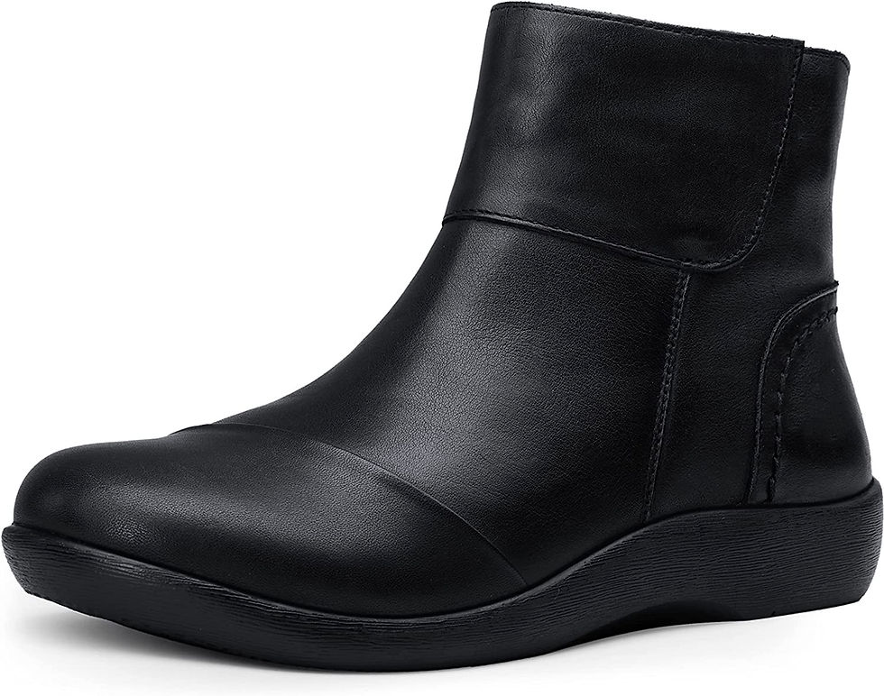 Thumbnail: Vepose Women's Ankle Boots Low Heels Chunky Cutout Booties Perforated Western S