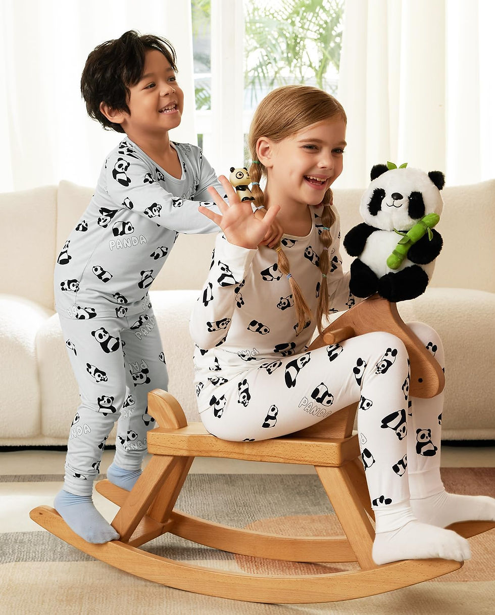 Thumbnail: Bamboo Viscose Toddler Pajamas Boys Girls Baby Animal Pjs Sets 12M-8Y Kids 2pcs