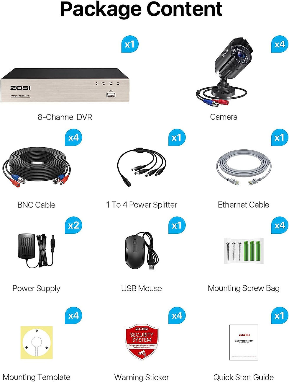 Thumbnail: ZOSI 1080P Security Camera System with 1TB Hard Drive,H.265+ 8CH 5MP Lite HD TV