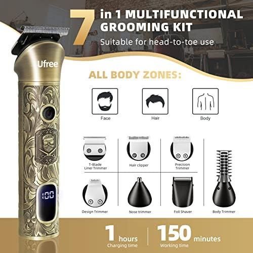Thumbnail: Ufree Beard Trimmer for Men, Electric Razor Shaver, Cordless Hair Clipper Shavi