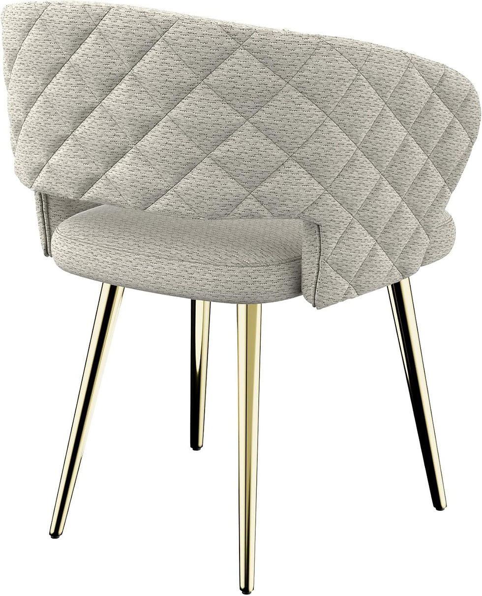 Thumbnail: Ottomanson Dining Chair, Set of 2, Grey with Gold Legs