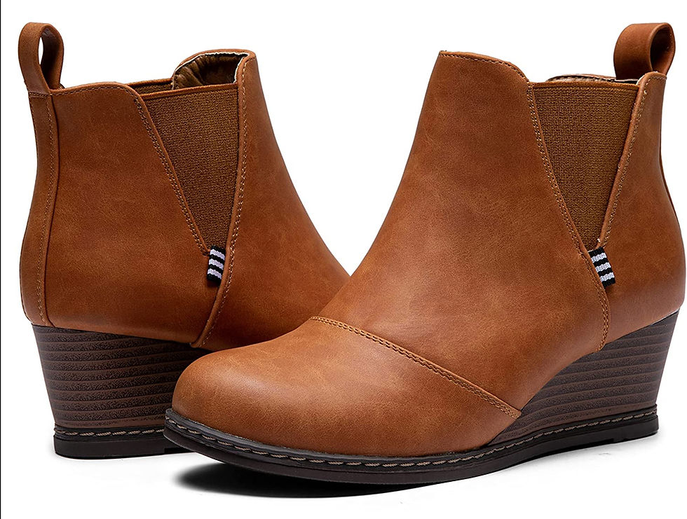 Thumbnail: Vepose Women's Ankle Boots Black Wedge Heel Booties Casual Shoes for Women