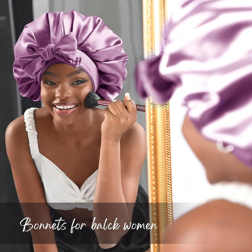 Thumbnail: YANIBEST Satin Bonnet Silk Bonnet for Sleeping Double Layer Satin Lined Hair Bo