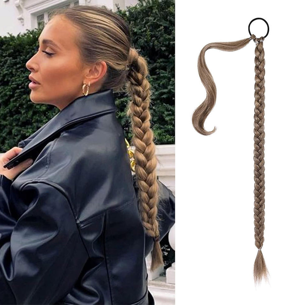 Thumbnail: SEIKEA Long Braided Ponytail Extension with Hair Tie Straight Wrap Around Hair 