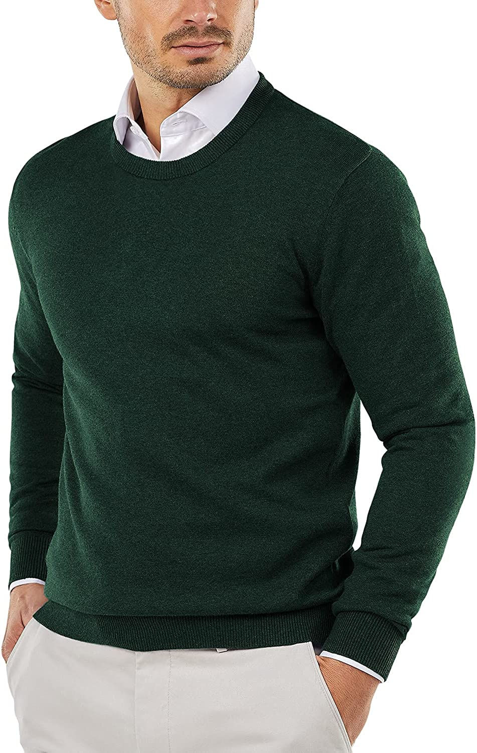 Thumbnail: Coofandy Men's Crew Neck Sweater Slim Fit Lightweight Sweatshirts Knitted Pullo