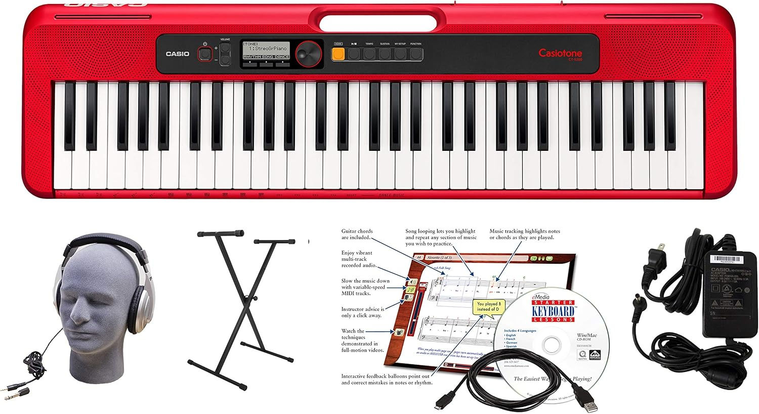Casio Casiotone CT-S200 – 61-Key Portable Keyboard for Beginners | 400 Tones, 7