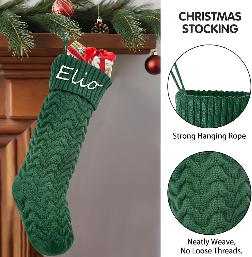Thumbnail: Personalized Christmas Stockings with Name, 18” Large Knitting Xmas Stocking, C