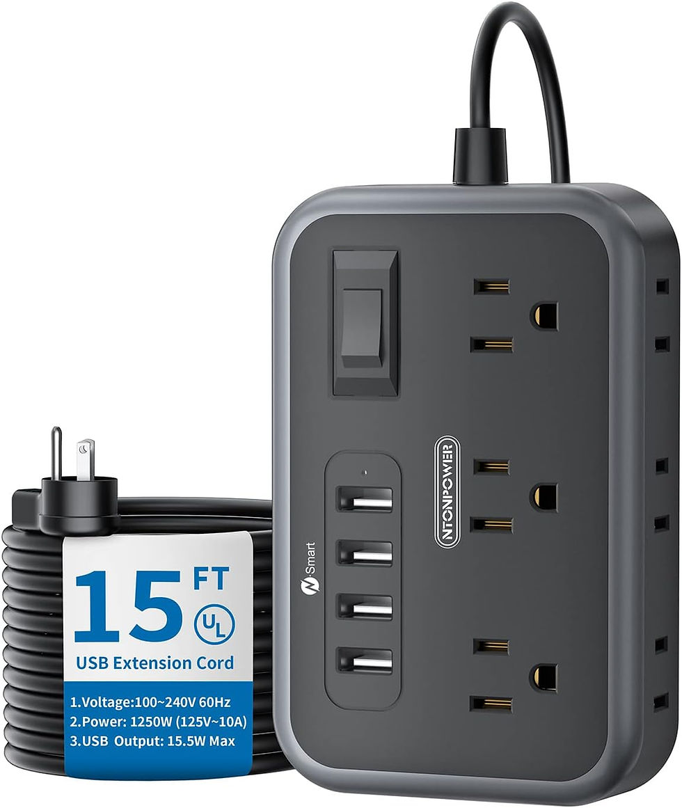 Thumbnail: NTONPOWER Extension Cord 25 Ft with Multiple Outlets(14 Outlets & 4 USB), 1875W