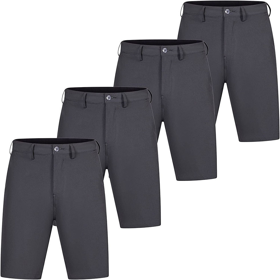 Brickline 4 Pack Hybrid Shorts for Mens Chino Golf Stretch Board Shorts Swim Tr