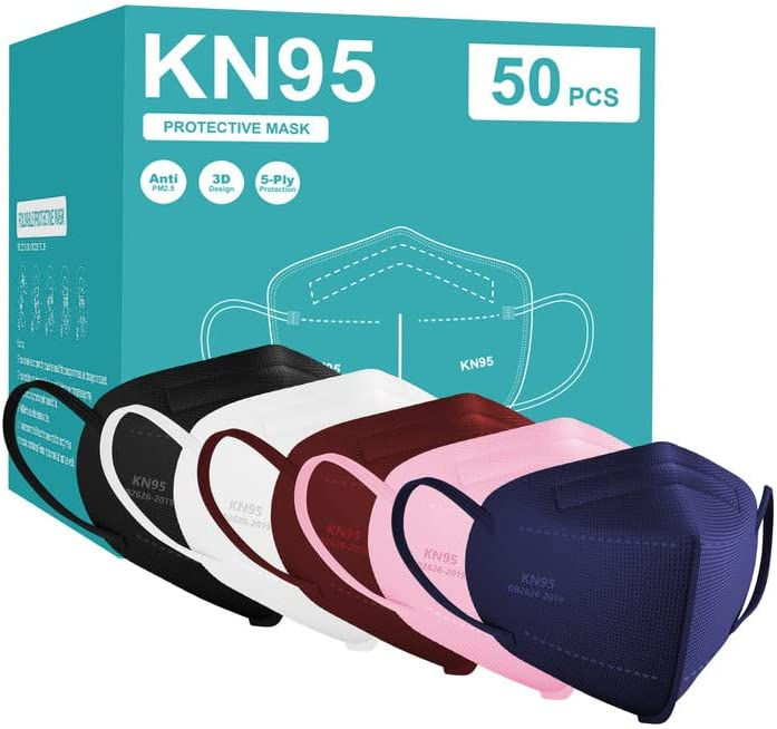 Thumbnail: TOPMAX KN95 Face Masks 50 Pack 5-Ply Breathable Filter Efficiency≥95% Protectiv