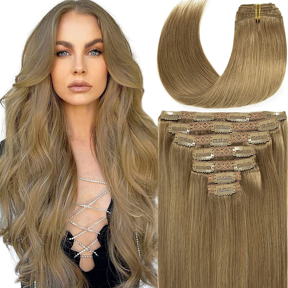 Thumbnail: Loxxy Clip in Hair Extensions 14inch Strawberry Blonde Seamless Hair Extensions