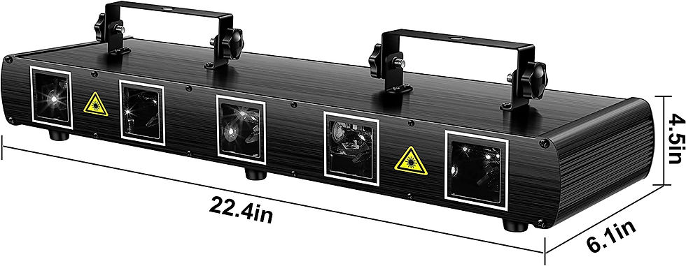 Thumbnail: DJ Lights, U`King 5 Beam Effect Sound Activated DJ Party Lights RGBYC LED Music