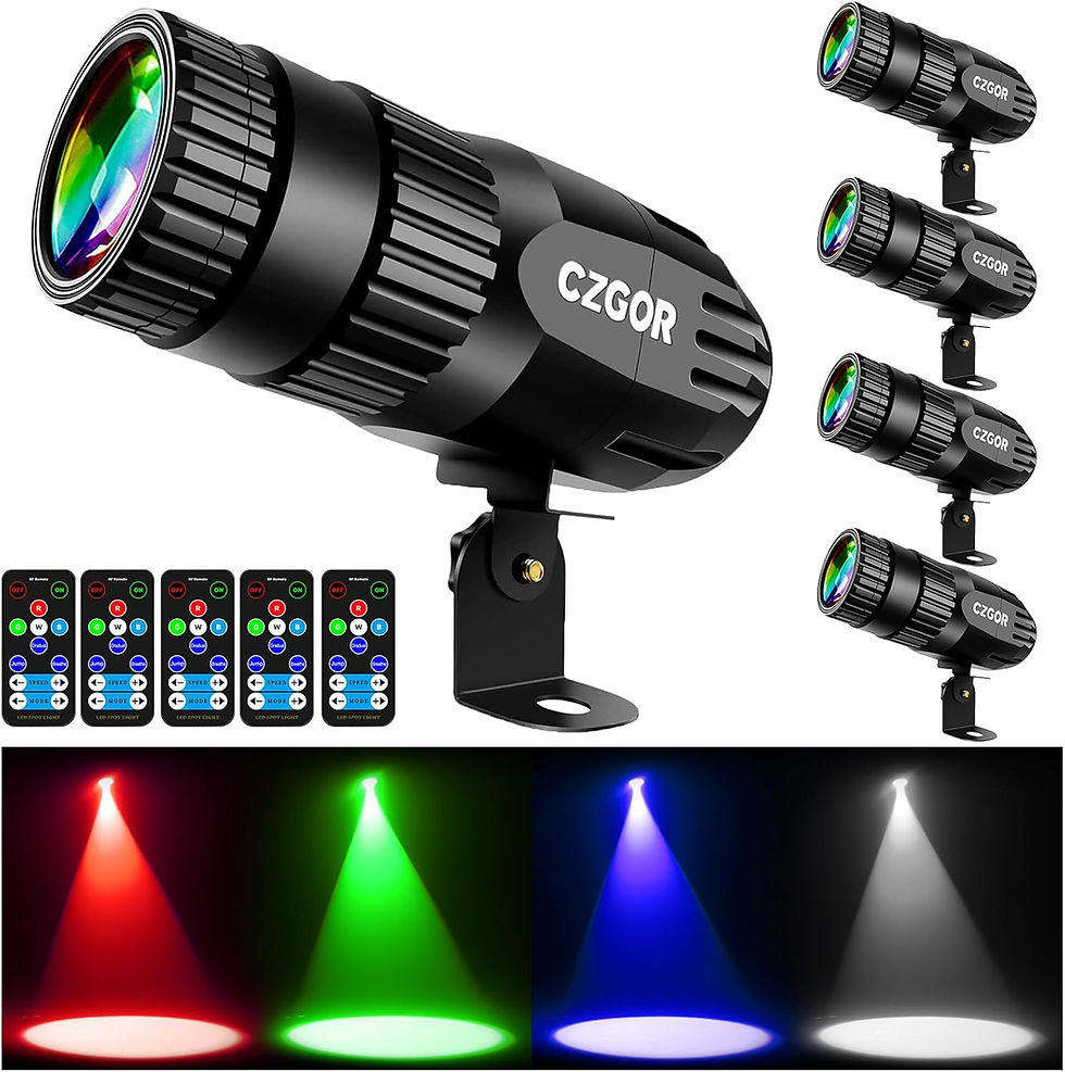 Thumbnail: Pinspot Light 3 Pack, Czgor Light for Disco Ball 15W RGBW 4 in 1 Mirror Ball Li