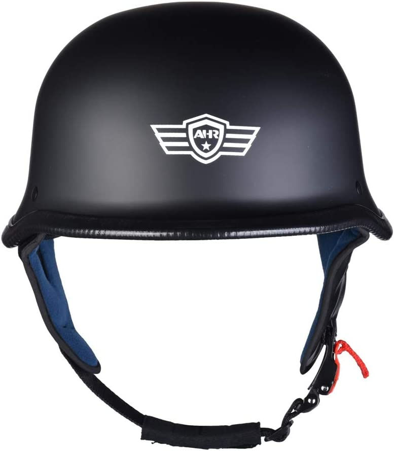 Thumbnail: AHR German Style Motorcycle Half Helmet for Bike Cruiser Scooter Chopper Half S