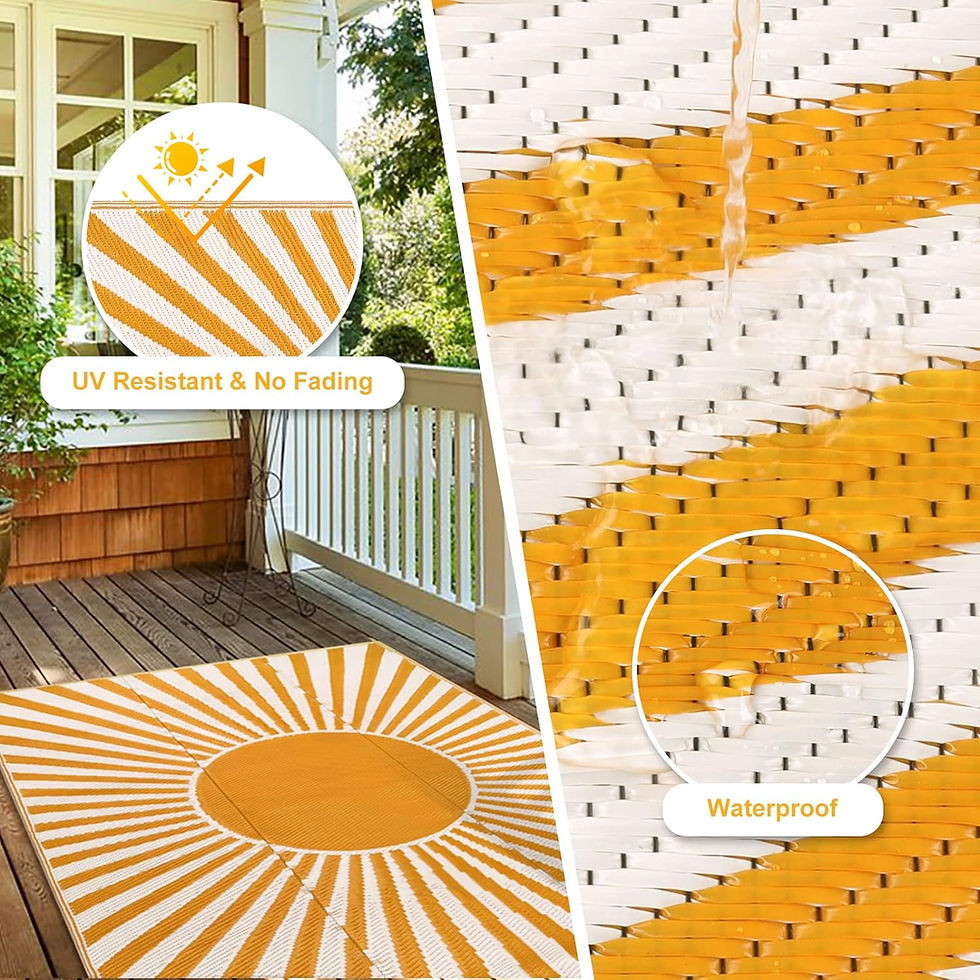 Thumbnail: Anidaroel Outdoor Area Rug for Patio Clearance 5X8ft Waterproof, Reversible Pla