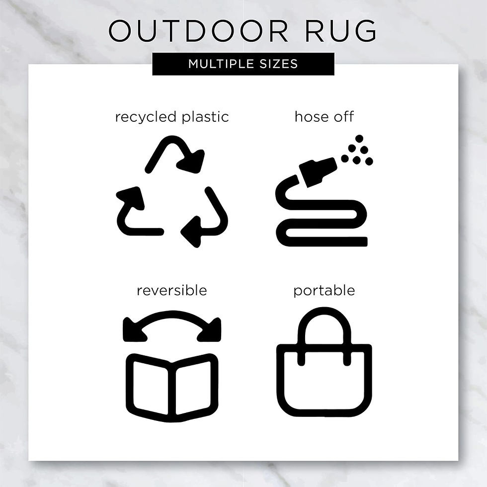 Thumbnail: DII Outdoor Rugs Collection Reversible, Buffalo Check, 4x6', Stone & White