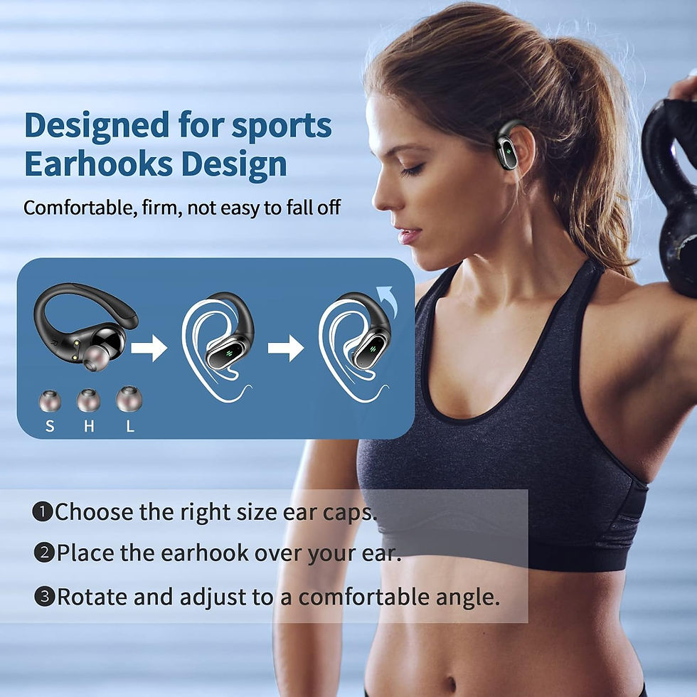 Thumbnail: Wireless Earbuds, 2024 Bluetooth 5.3 Headphones Sport, Bluetooth Earbuds with E