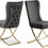 Thumbnail: Ottomanson Dining Chair, Set of 2, Grey with Gold Legs