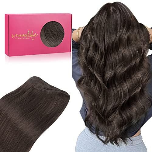Thumbnail: WENNALIFE Sew in Hair Extensions Real Human Hair, 14 Inch 80g Platinum Blonde M