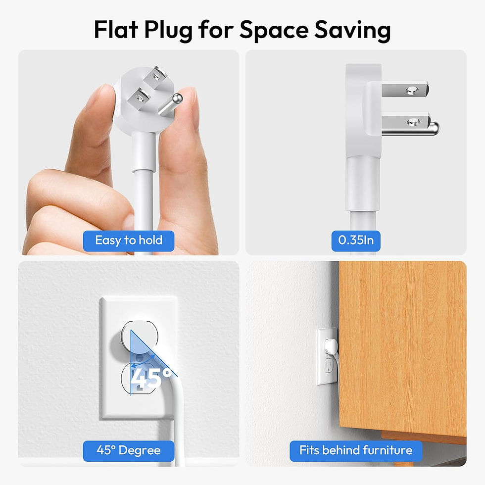 Thumbnail: 24 Widely Outlets Extension Cord 10 Ft NTONPOWER 15A/1875W Power Strips with Su