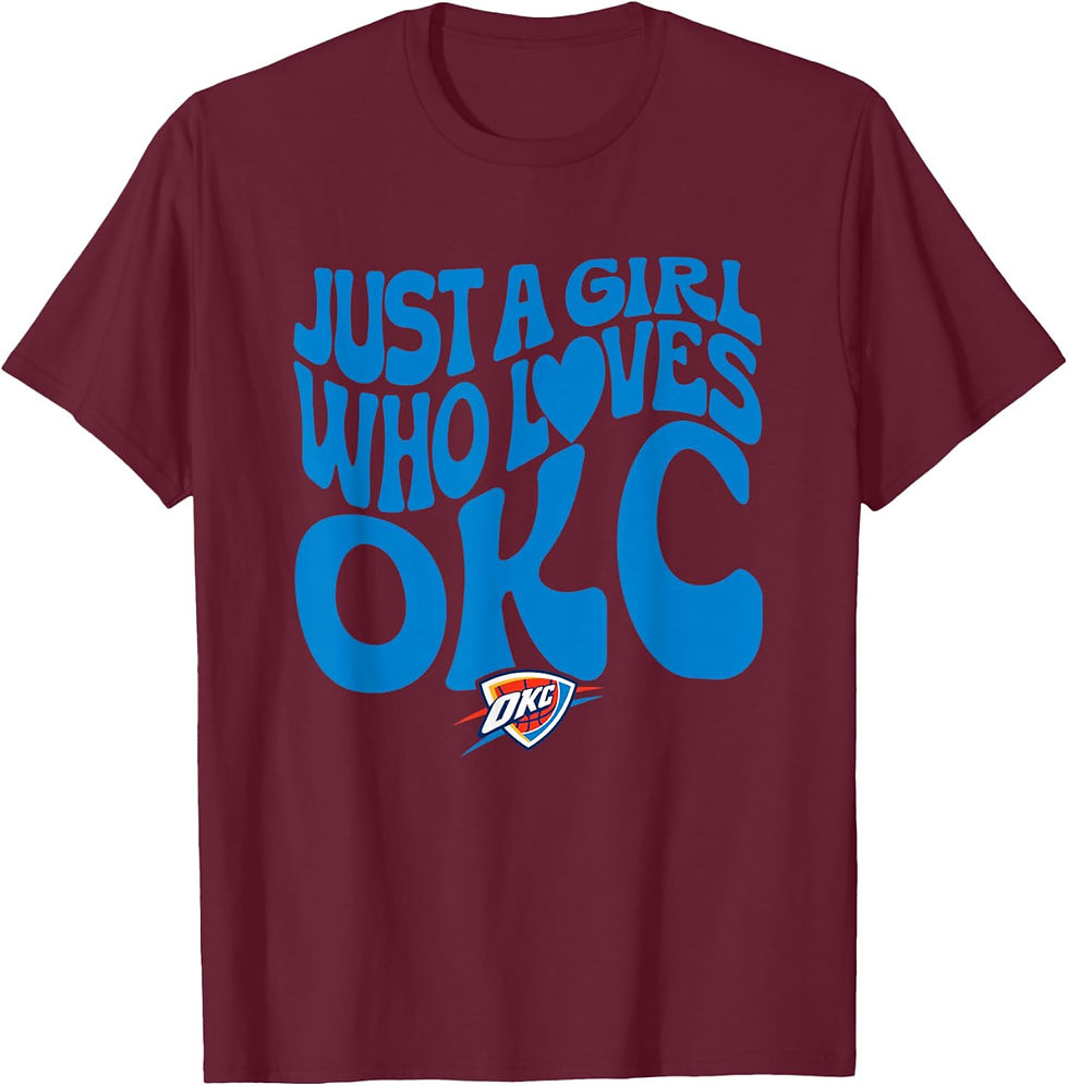 Thumbnail: NBA Just A Girl Who Loves OKC Blue Wavy Logo T-Shirt