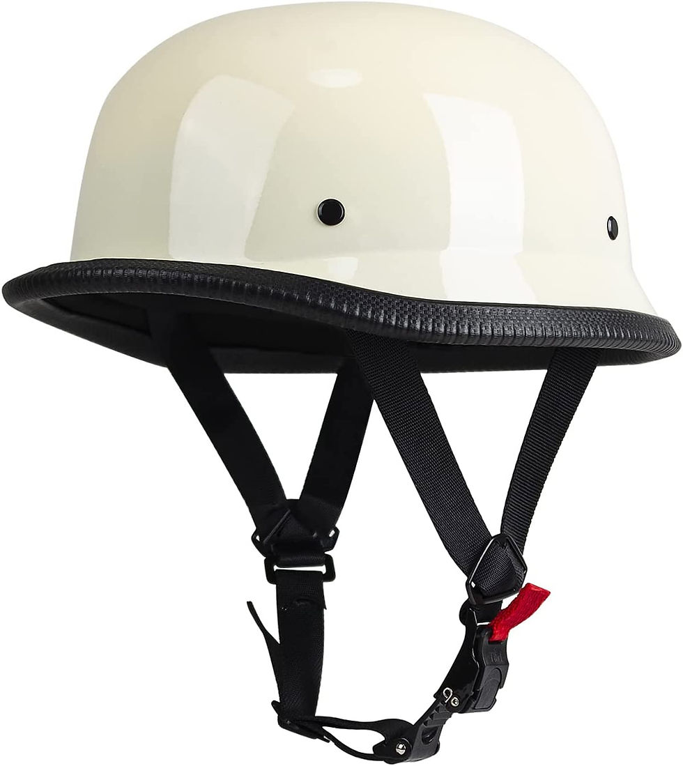 Thumbnail: German Style Motorcycle Helmet, Thin Skull Cap Half Helmet for Adult Men Women,