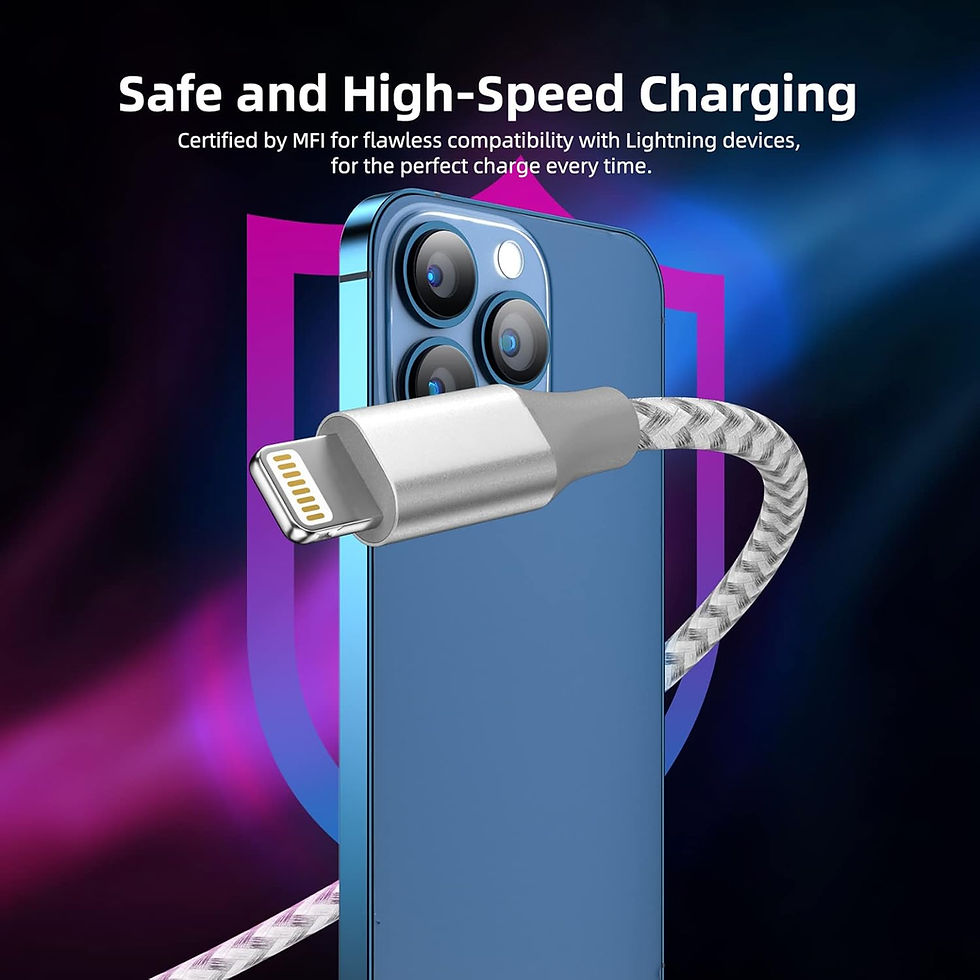 Thumbnail: iPhone Charger Fast Charging Cord 3 Pack 10 FT Apple MFi Certified Lightning Ca