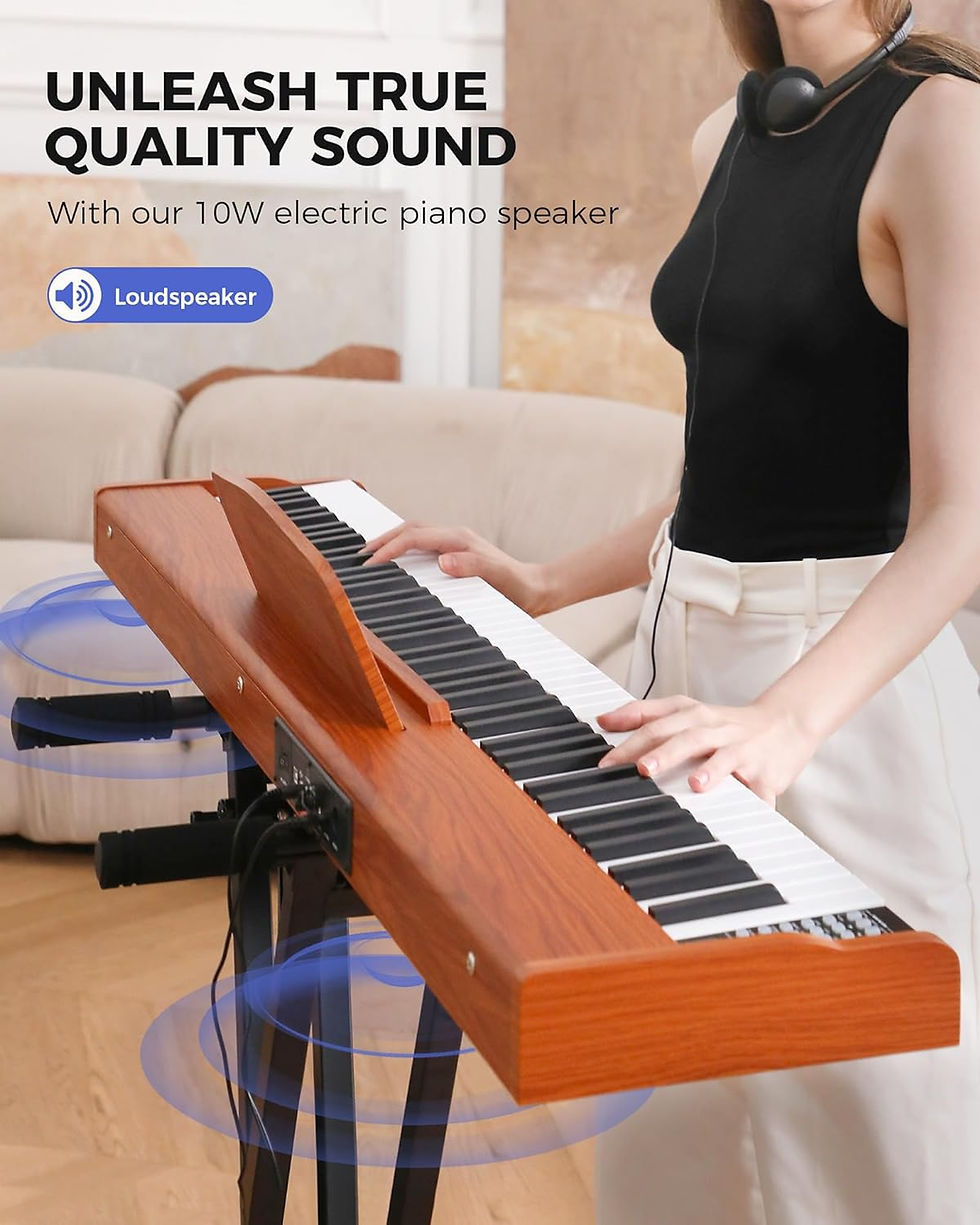 Thumbnail: Fesley Weighted Piano Keyboard 88 Keys: Full Size Electric Keyboard Piano for B