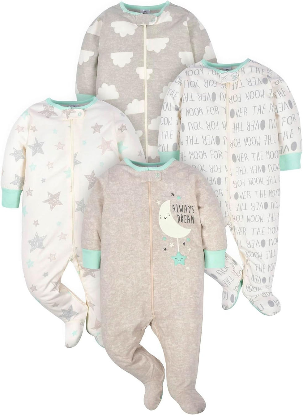 Thumbnail: Gerber Baby Boys 4 Pack Sleep 'N Play Footie