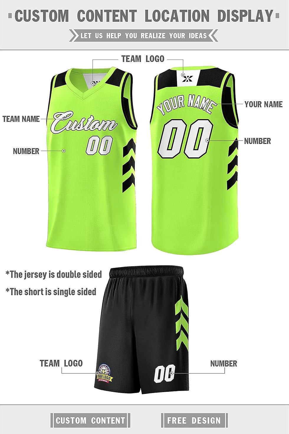 Thumbnail: Custom Reversible Basketball Jersey 90s Hip Hop Sports Shirts Printed Name Numb