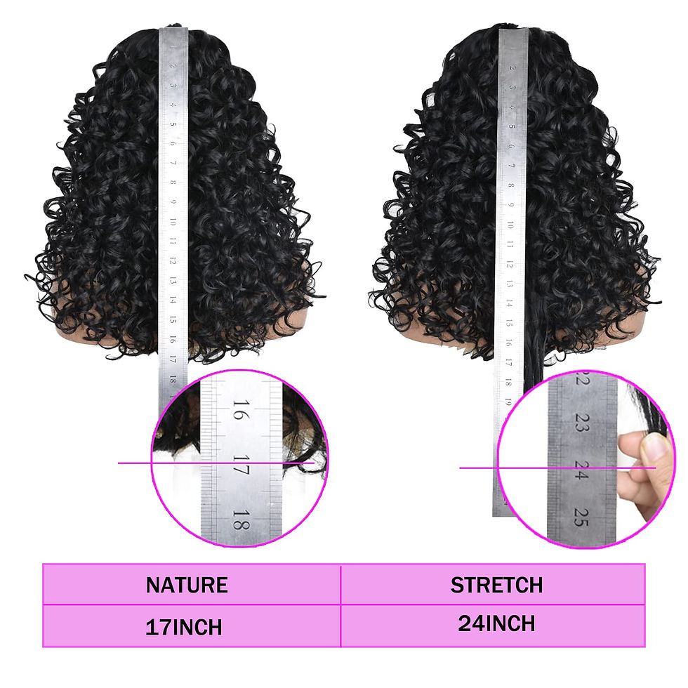 Thumbnail: Annivia Curly Wig with Bangs for Black Women Black Kinky Long Curly Wig Synthet
