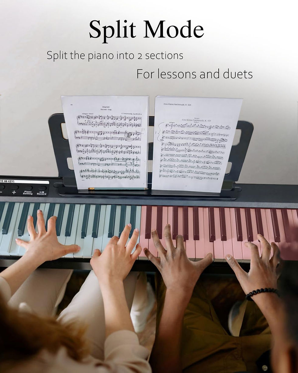 Thumbnail: Longeye Piano Keyboard 88 Keys Compact Digital Piano for Beginners with Full Si
