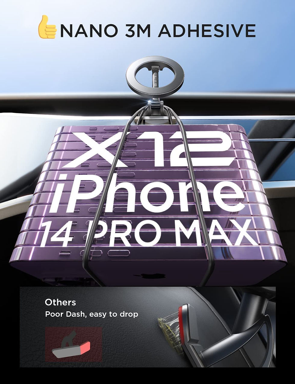 Thumbnail: LISEN for MagSafe Car Mount, [20 Strong Magnets] Magnetic Phone Holder for Car,