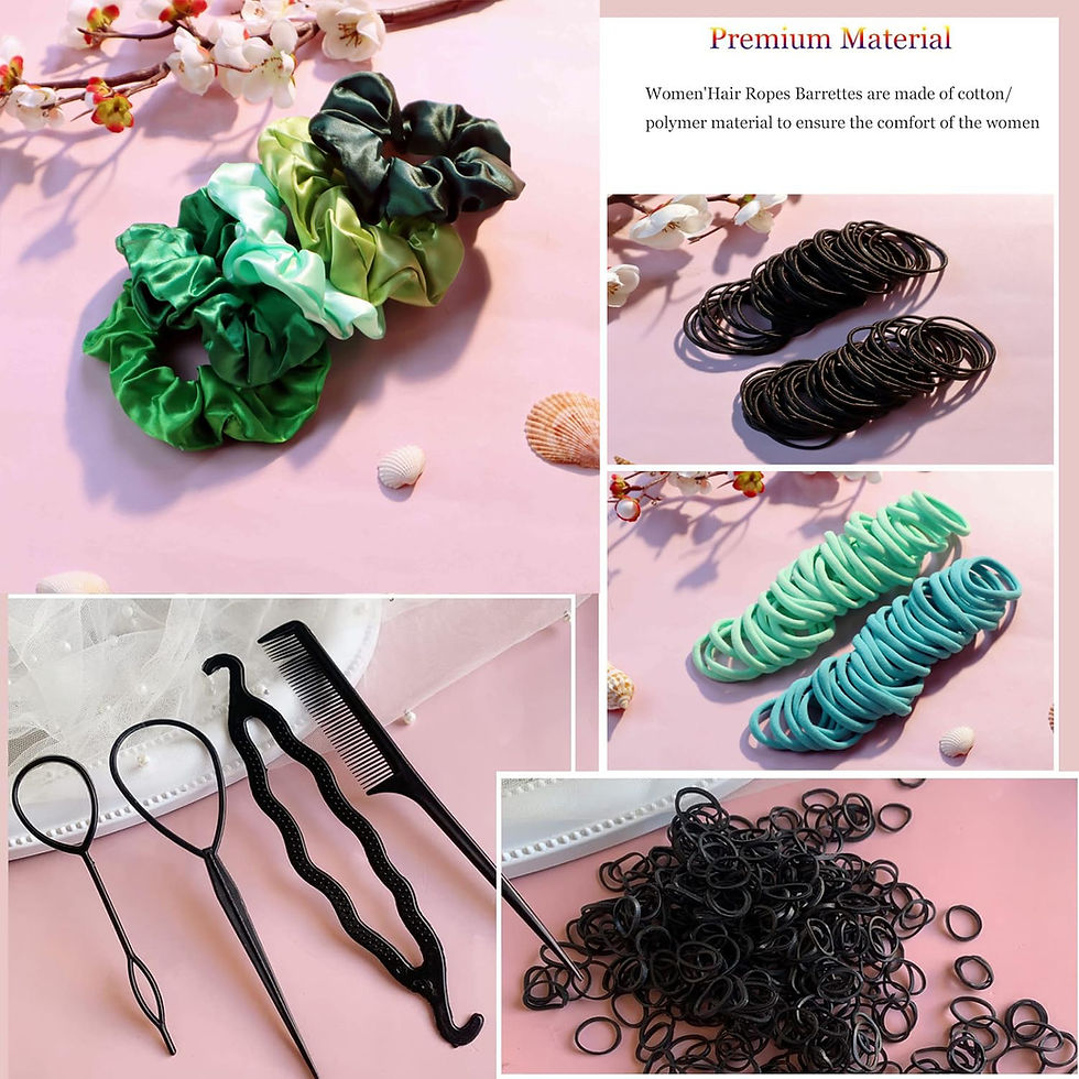 Thumbnail: YANRONG 755PCS Hair Accessories for Woman Set Seamless Ponytail Holders Variety