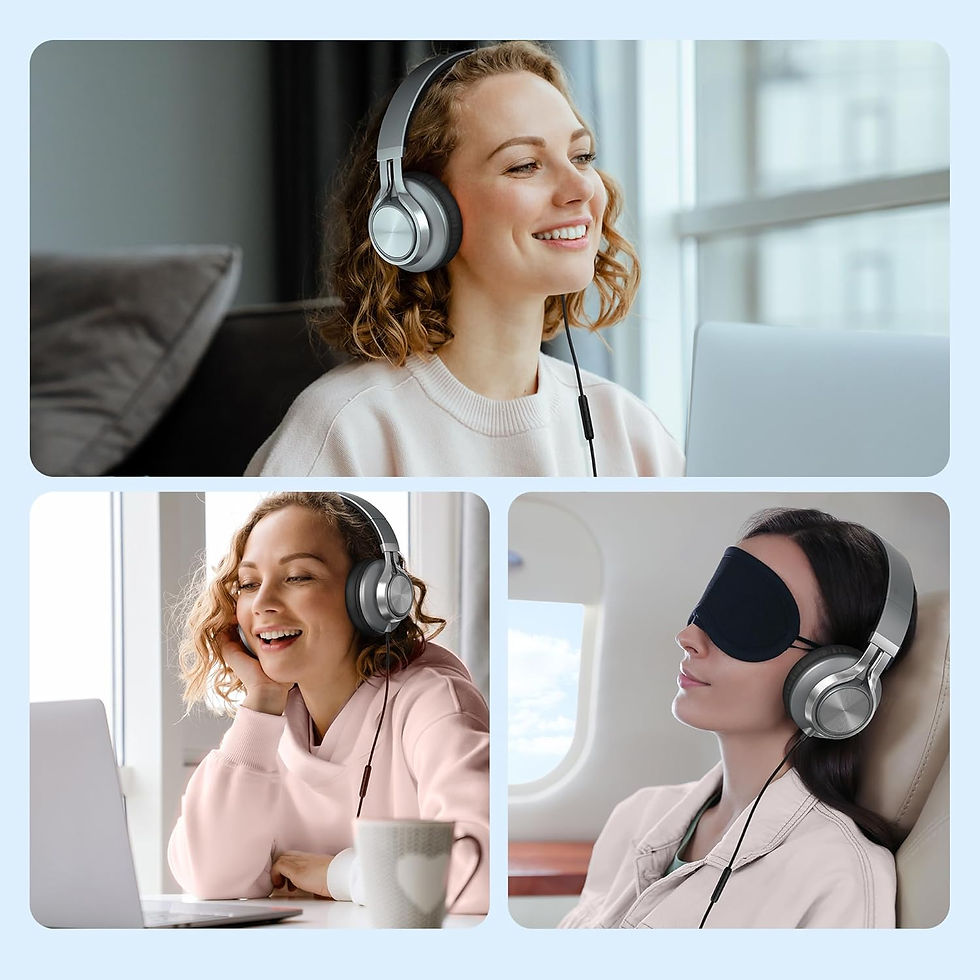 Thumbnail: AILIHEN Headphones Wired with Microphone, Over-Ear Foldable Noise Isolation Hea
